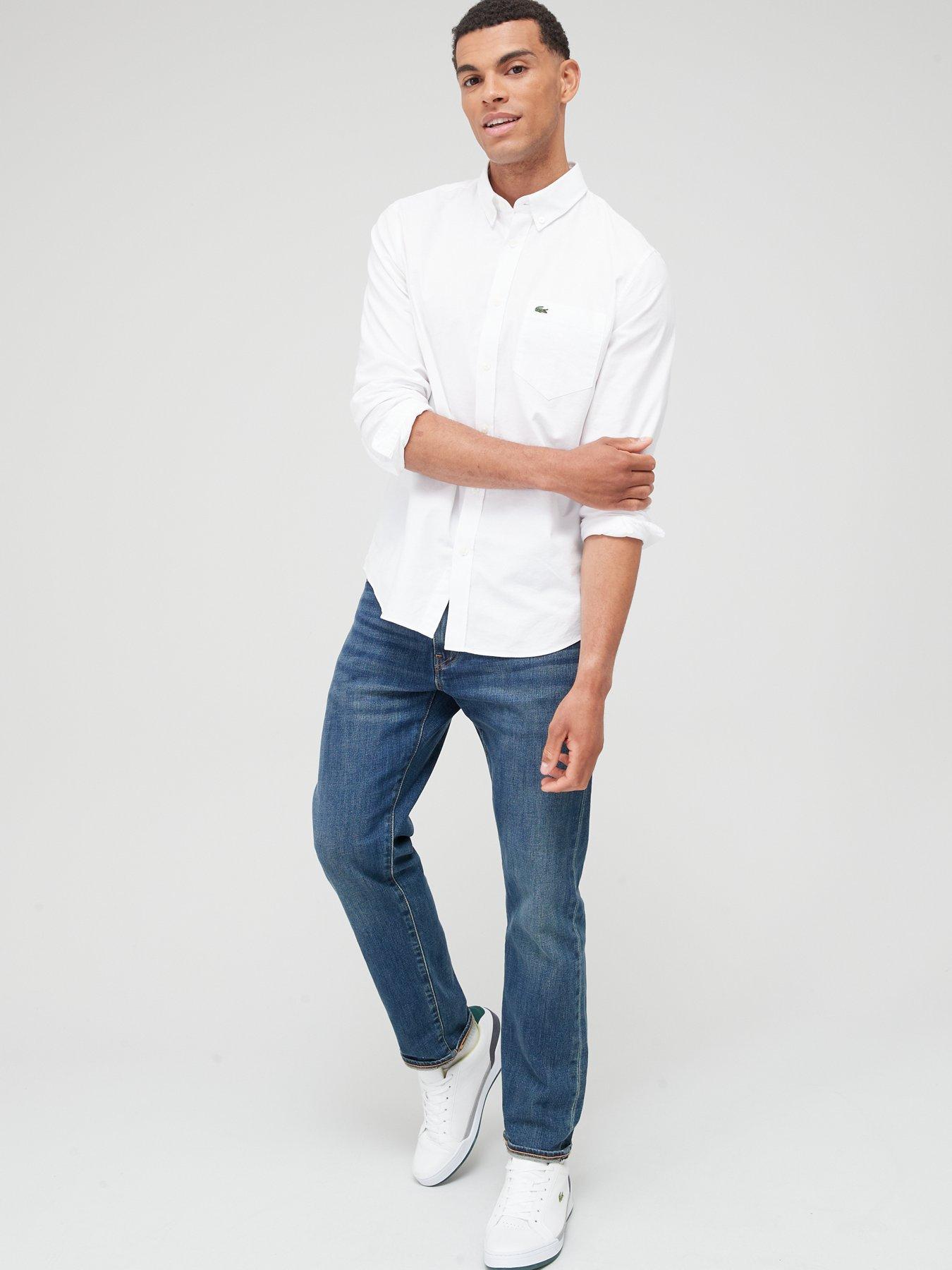 Lacoste white oxford best sale shirt