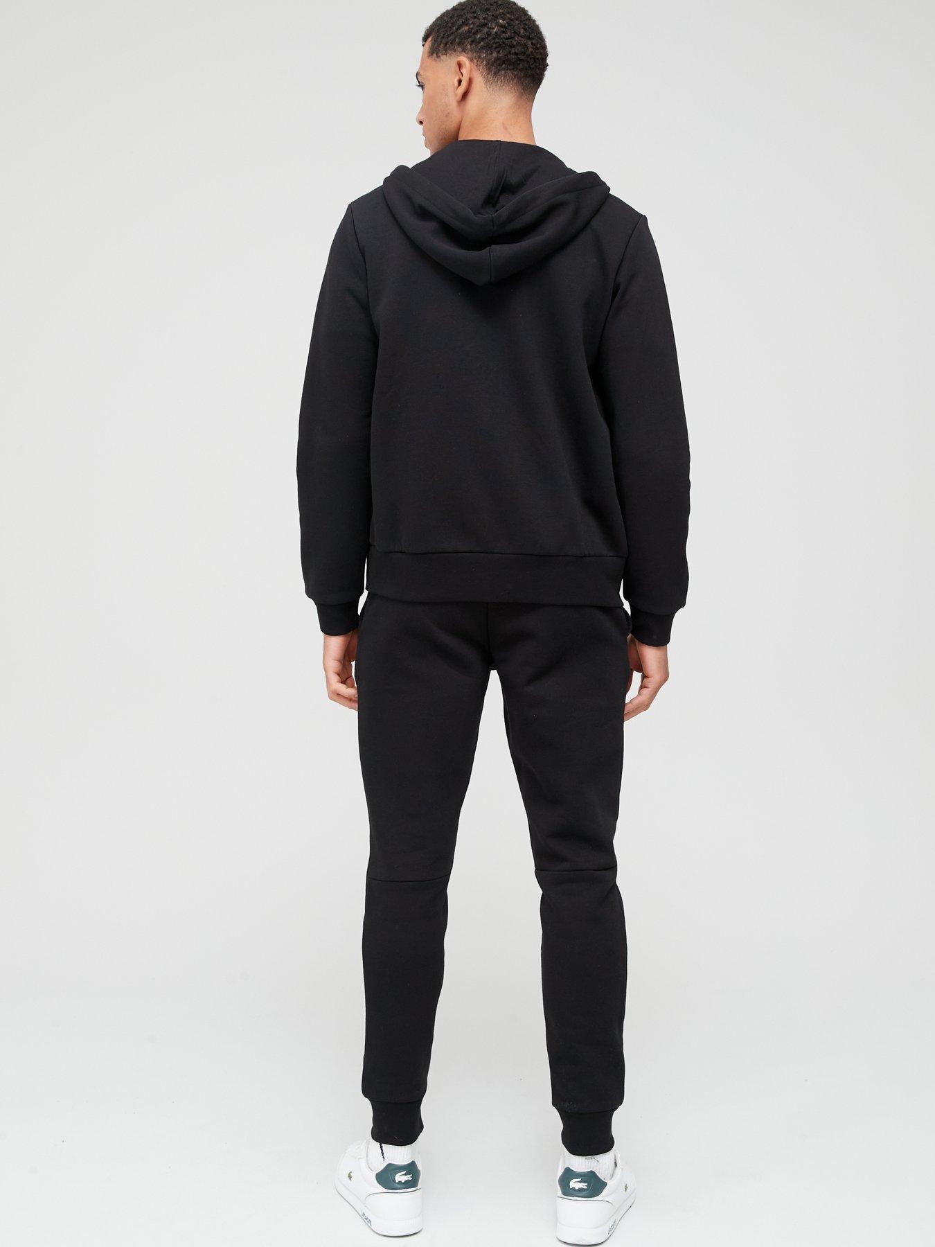 Image 2 of 4 of Lacoste Zip Thru Jersey Tracksuit Set - Black
