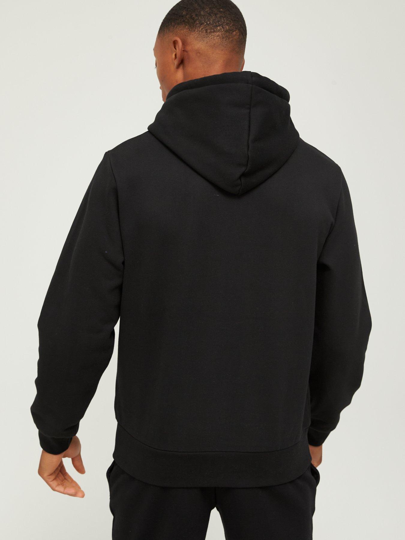 Image 2 of 5 of Lacoste Fleece Jersey Overhead Hoodie - Black