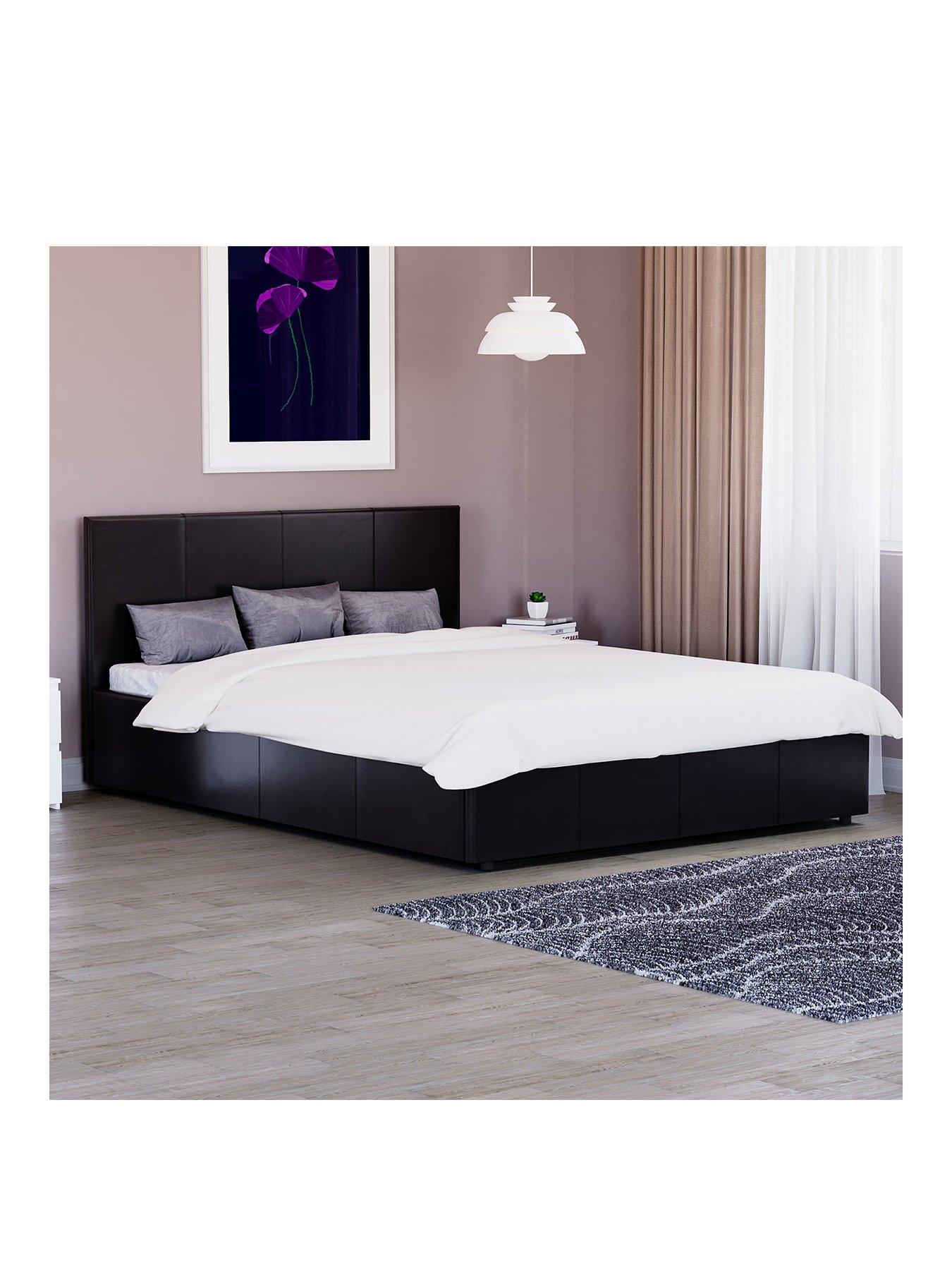 Product photograph of Vida Designs Hurley Faux Leather End Lift Up Ottoman Storage Bed With Mattress Options Buy Amp Save - Bed Frame Only from very.co.uk