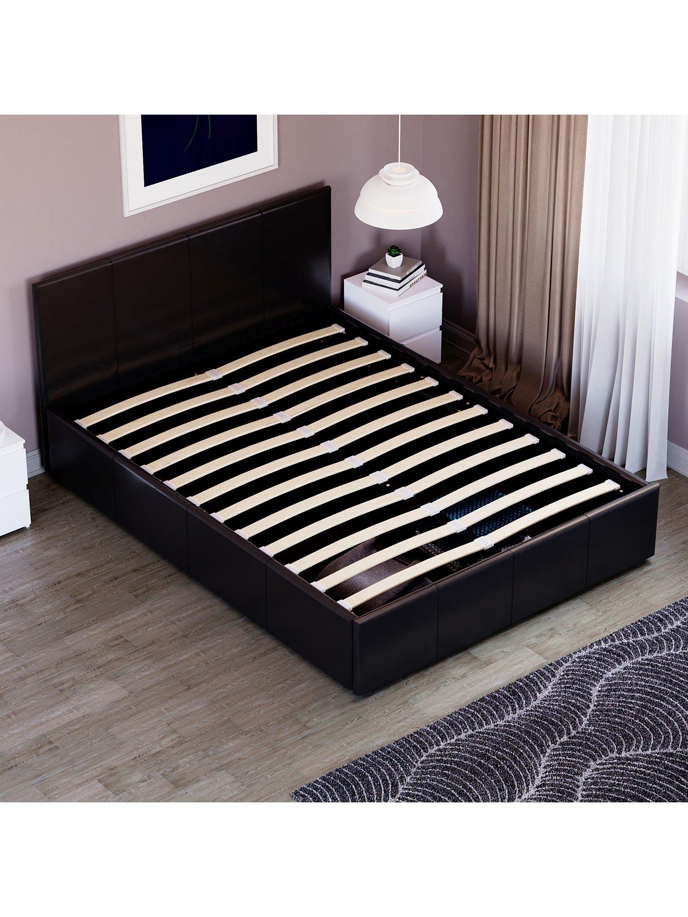 Image 3 of 5 of Vida Designs Hurley Faux Leather End Lift Up Ottoman Storage Bed with Mattress Options (Buy &amp; SAVE!)