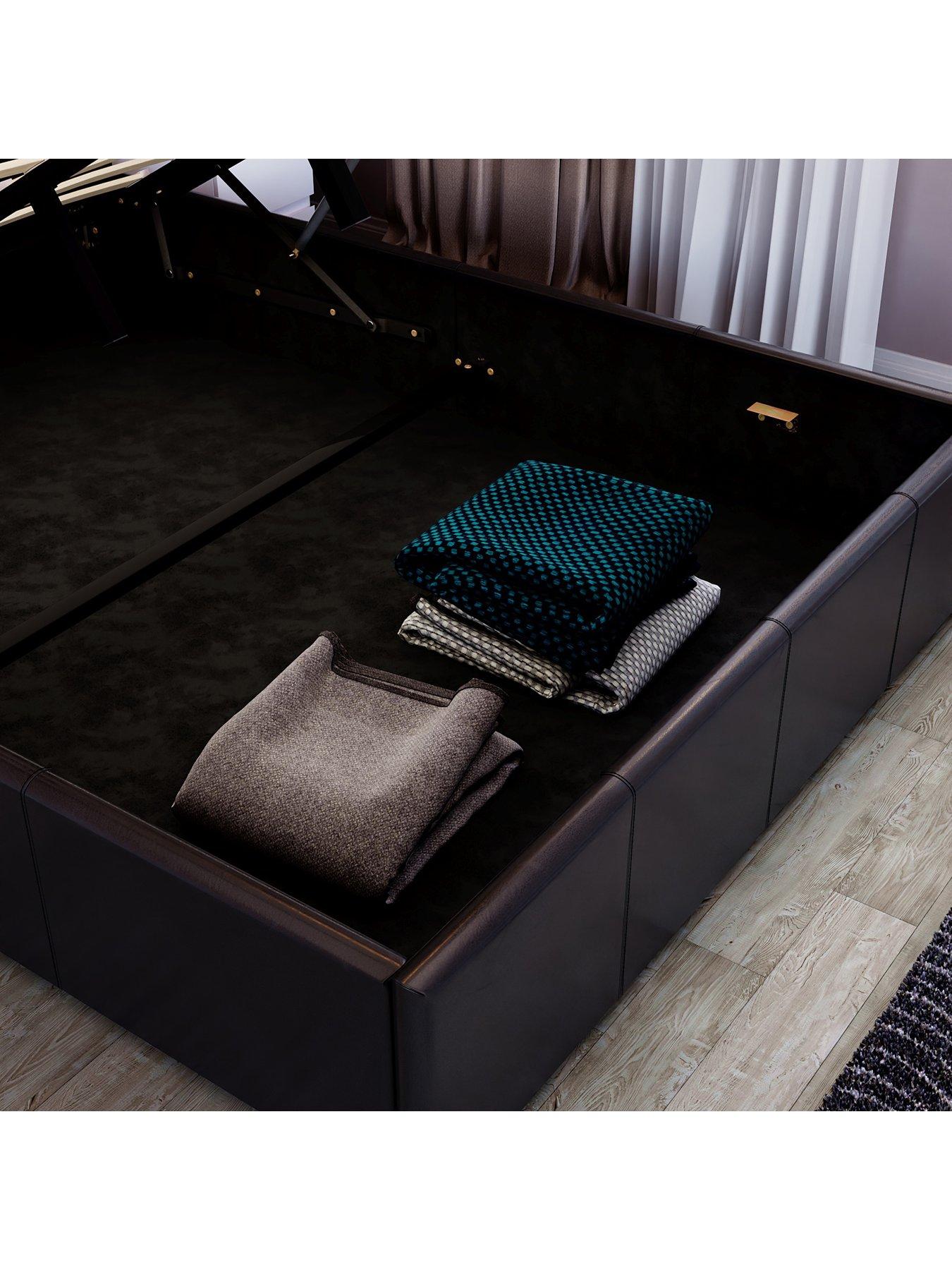 Image 4 of 5 of Vida Designs Hurley Faux Leather End Lift Up Ottoman Storage Bed with Mattress Options (Buy &amp; SAVE!)