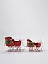  image of festive-set-of-2-red-metal-sleigh-christmas-decorations