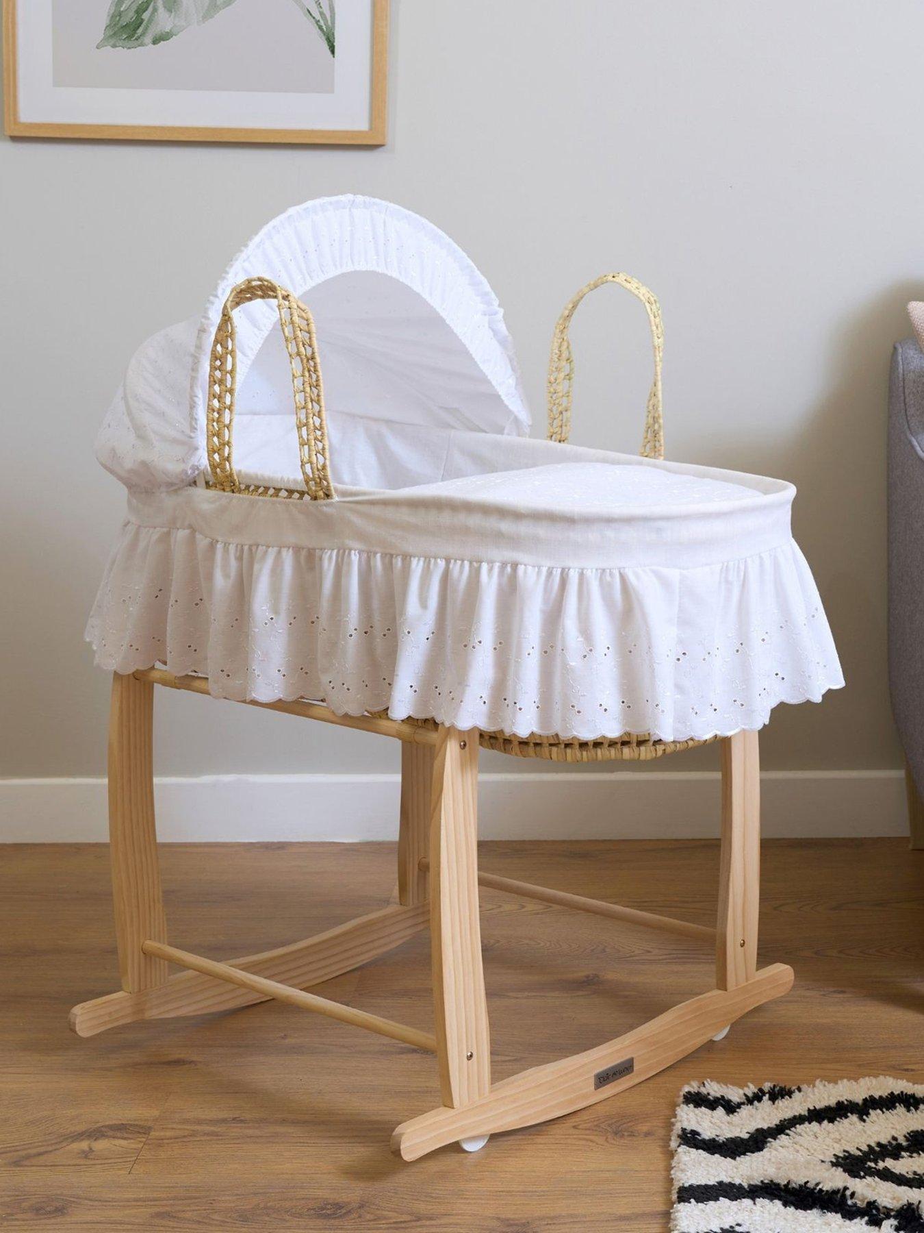 Clair De Lune Broderie Anglaise Palm Moses Basket