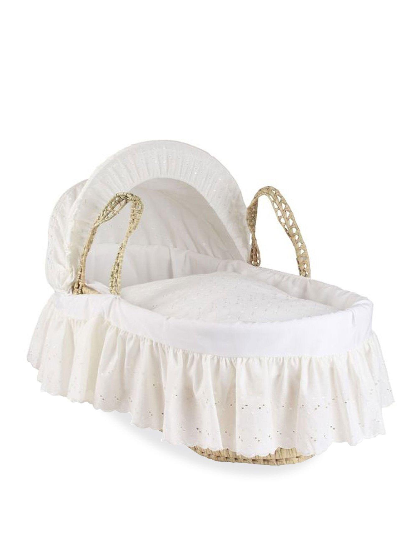 Image 2 of 6 of Clair De Lune Broderie Anglaise Palm Moses Basket