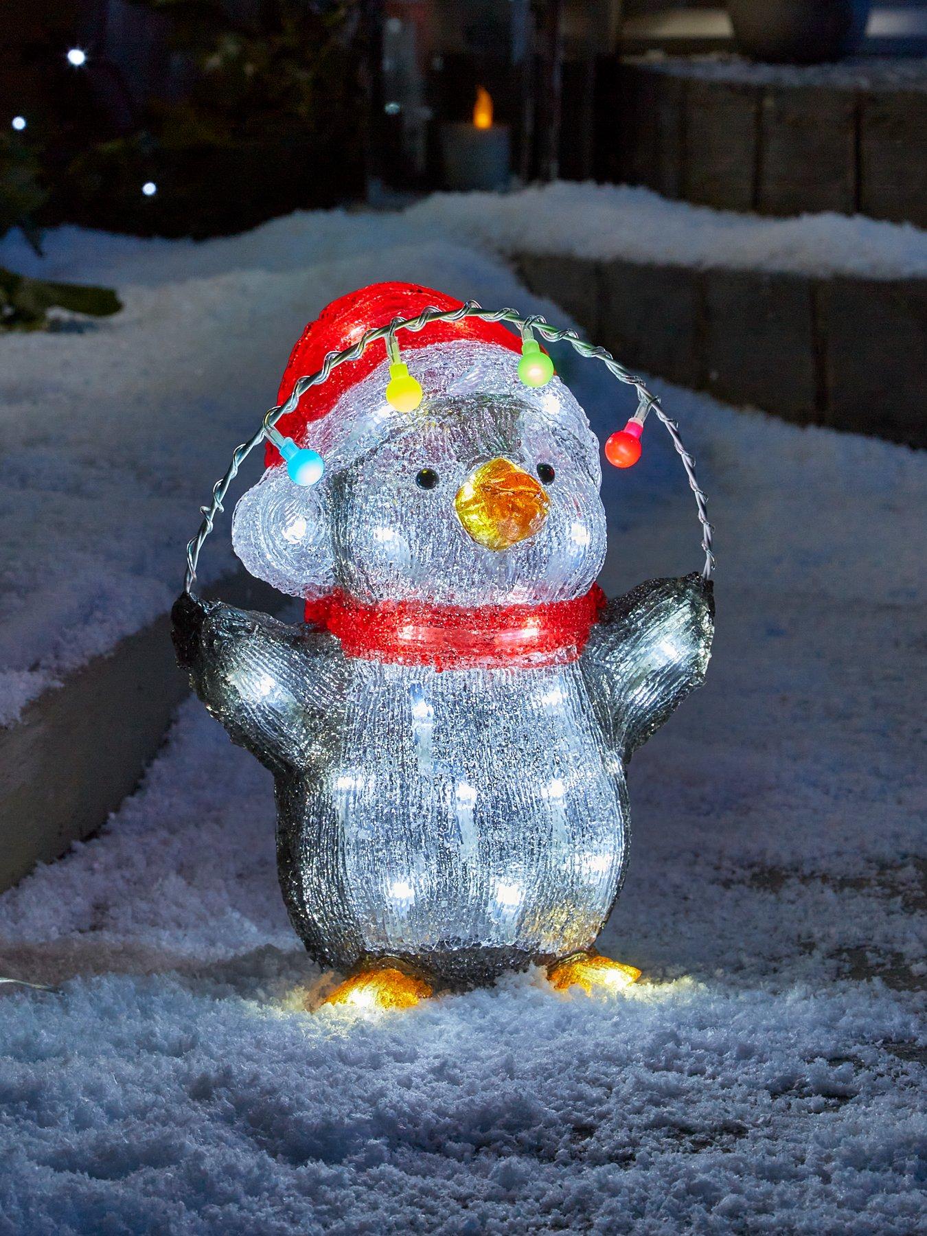 Product photograph of Festive 30 Cm Lit Acrylic Penguin Outdoor Christmas Decoration from very.co.uk