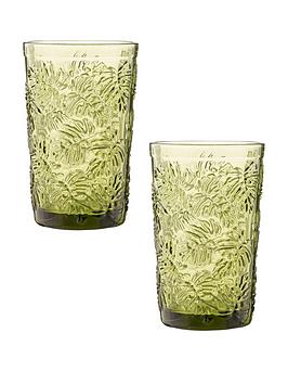 Product photograph of Ravenhead Gemstone Leaf Set Of 2 Hiball Glasses from very.co.uk