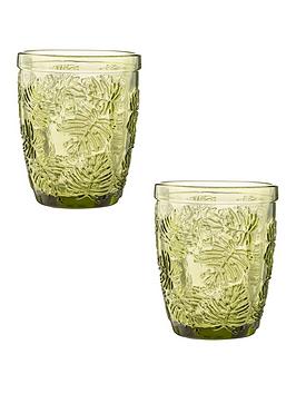 Product photograph of Ravenhead Gemstone Leaf Set Of 2 Mixer Glasses from very.co.uk