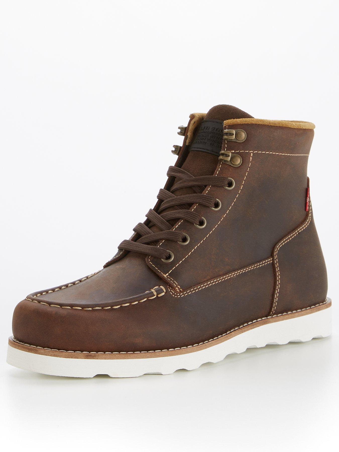 Levi's Darrow Mocc Leather Boots - Brown | very.co.uk