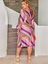  image of chi-chi-london-curve-plus-size-long-sleeve-printed-wrap-dress--nbspmulti