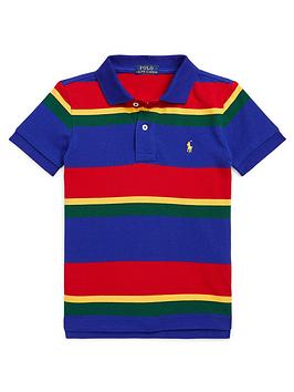 Ralph Lauren Boys Stripe Short Sleeve Polo Shirt - Navy Multi