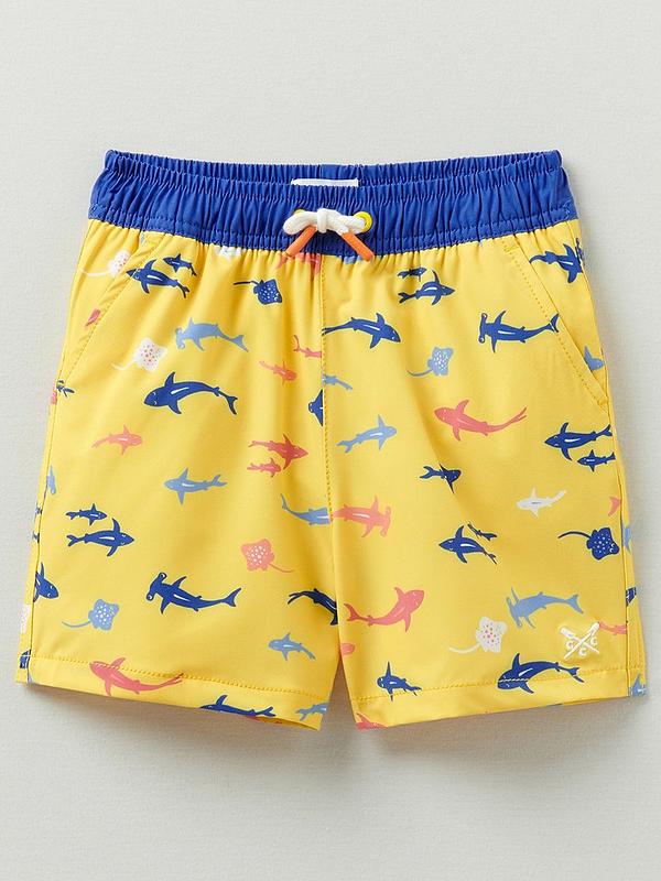 Crew Clothing Boys Shark Swim Shorts - Mid Yellow | very.co.uk Crew Clothing Boys Shark Swim Shorts - Mid Yellow | very.co.uk