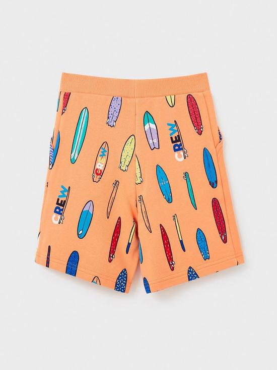 stillFront image of crew-clothing-boys-surf-board-shorts-coral-orange