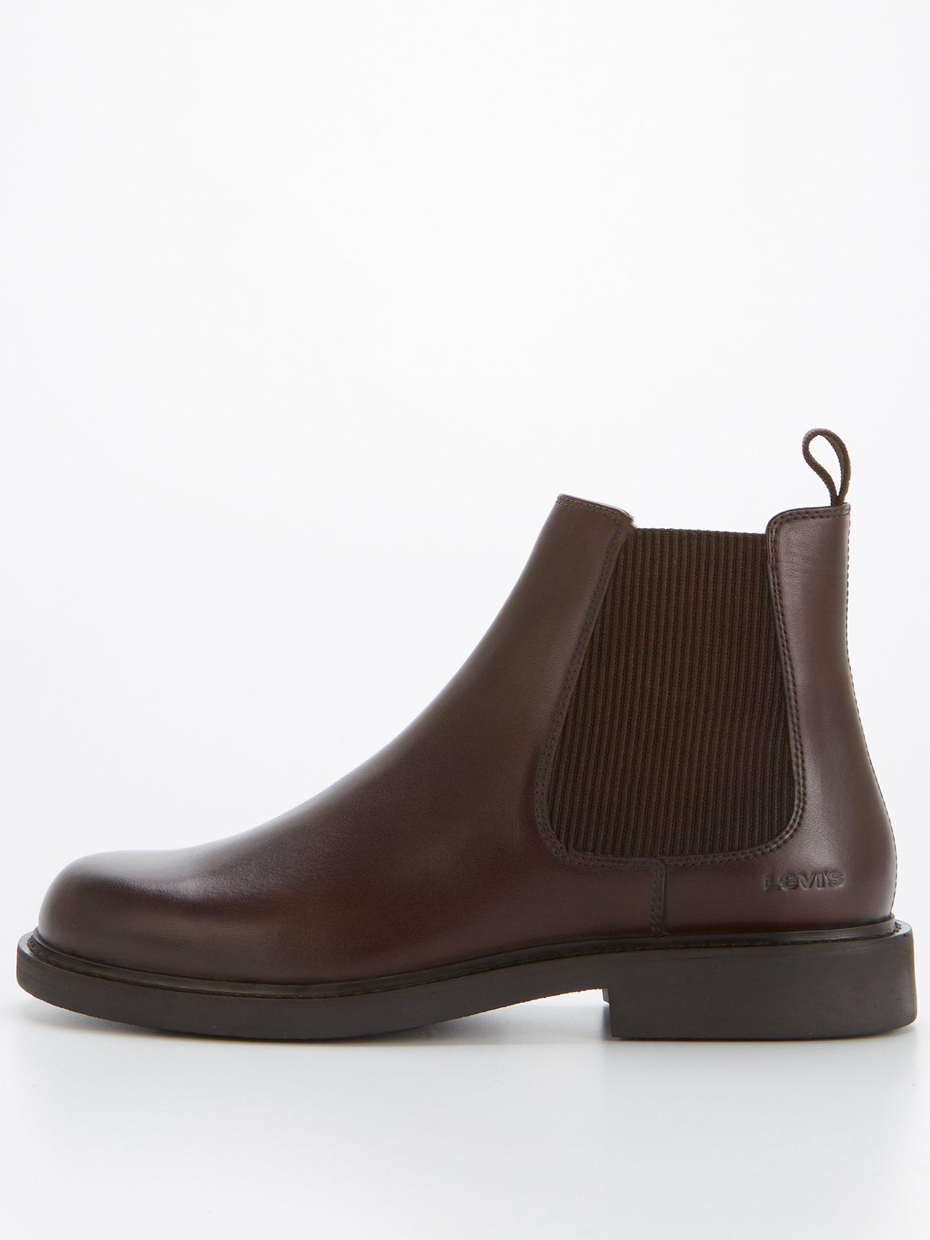 Levi's Amos Leather Chelsea Boots Brown very.co.uk