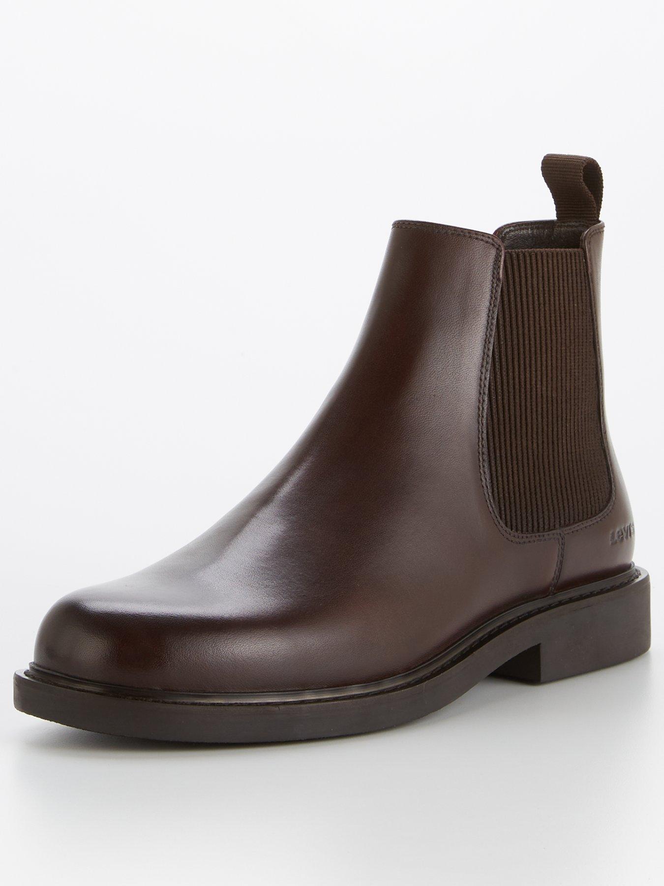 Levi's Amos Leather Chelsea Boots Brown very.co.uk