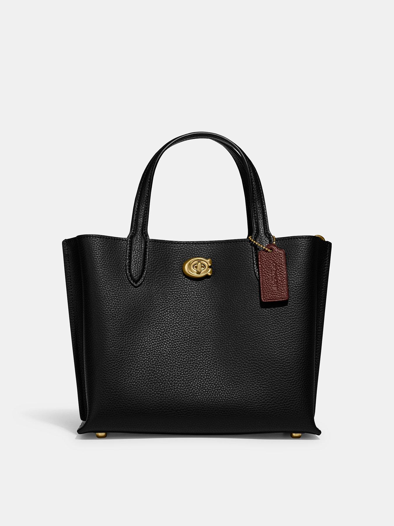 Coach black best sale and white tote