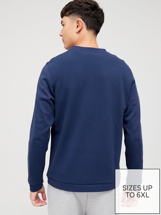 stillFront image of boss-salbo-curved-logo-sweatshirt-navy