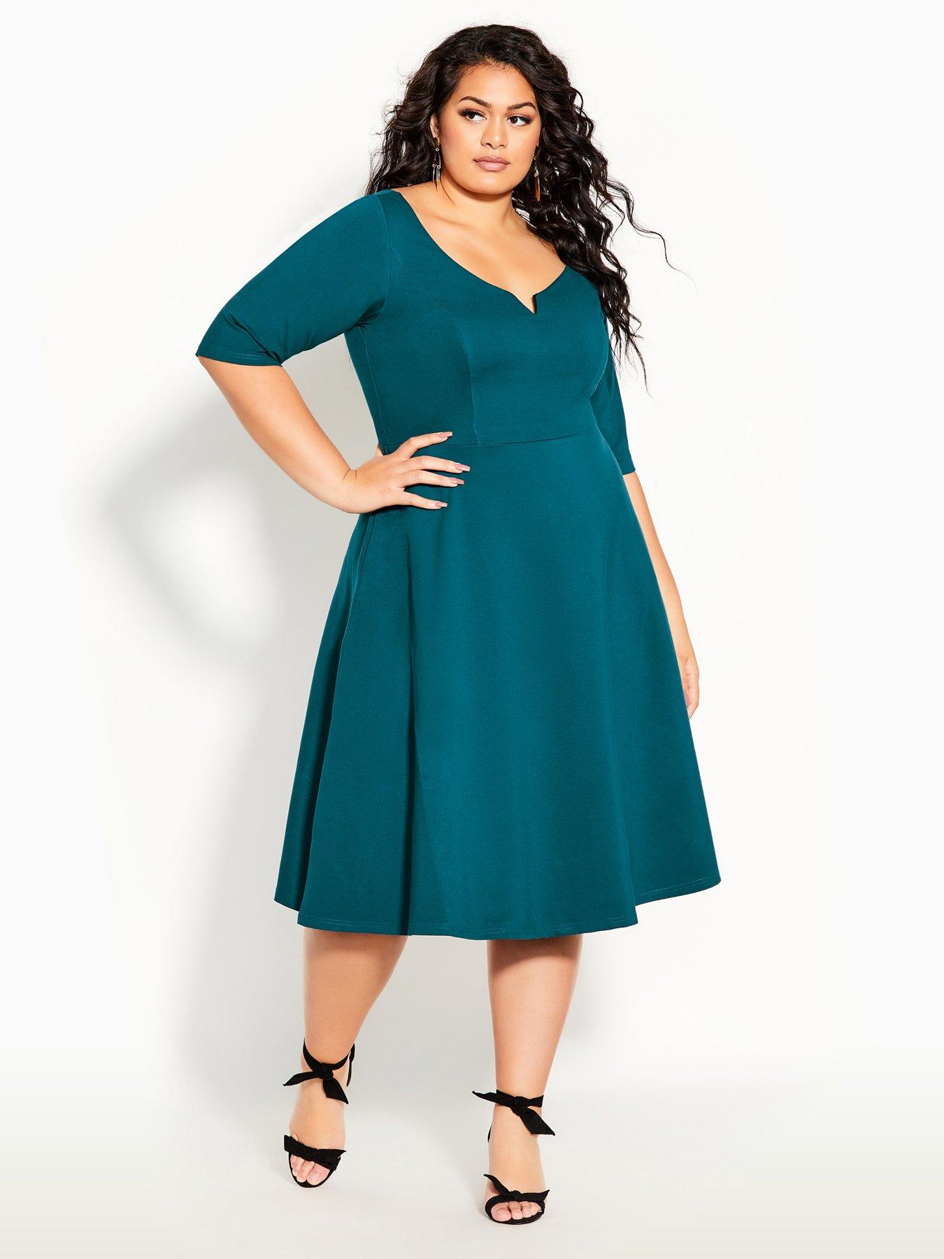 City Chic Flower Child Maxi Dress Teal very