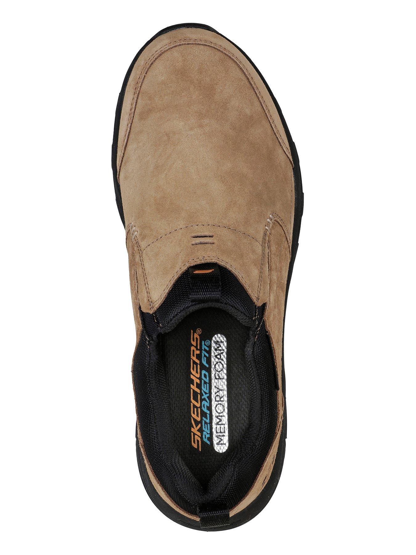 Skechers Oak Canyon Relaxed Fit Suede Slip On & Memory Foam Shoe - Brown |  