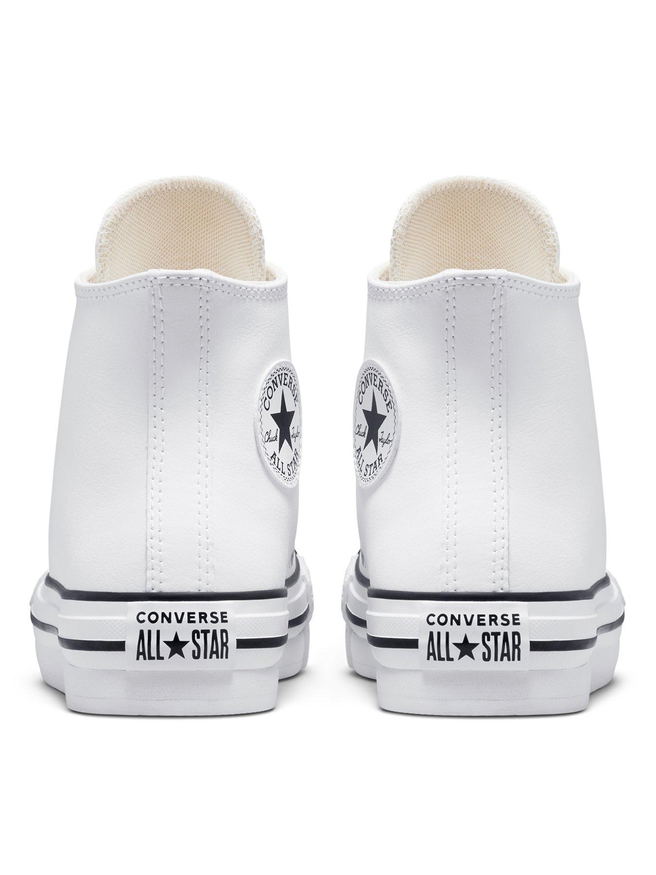 Converse Junior Girls Leather EVA Lift Hi Top Trainers White Very