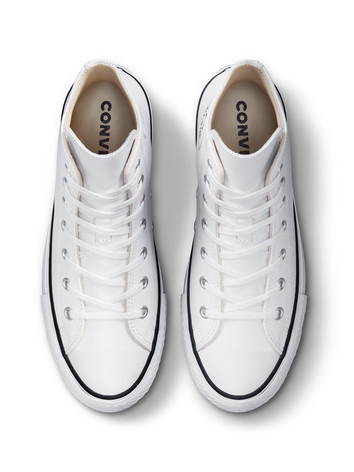 Junior Girls Leather EVA Lift Hi Top Trainers White