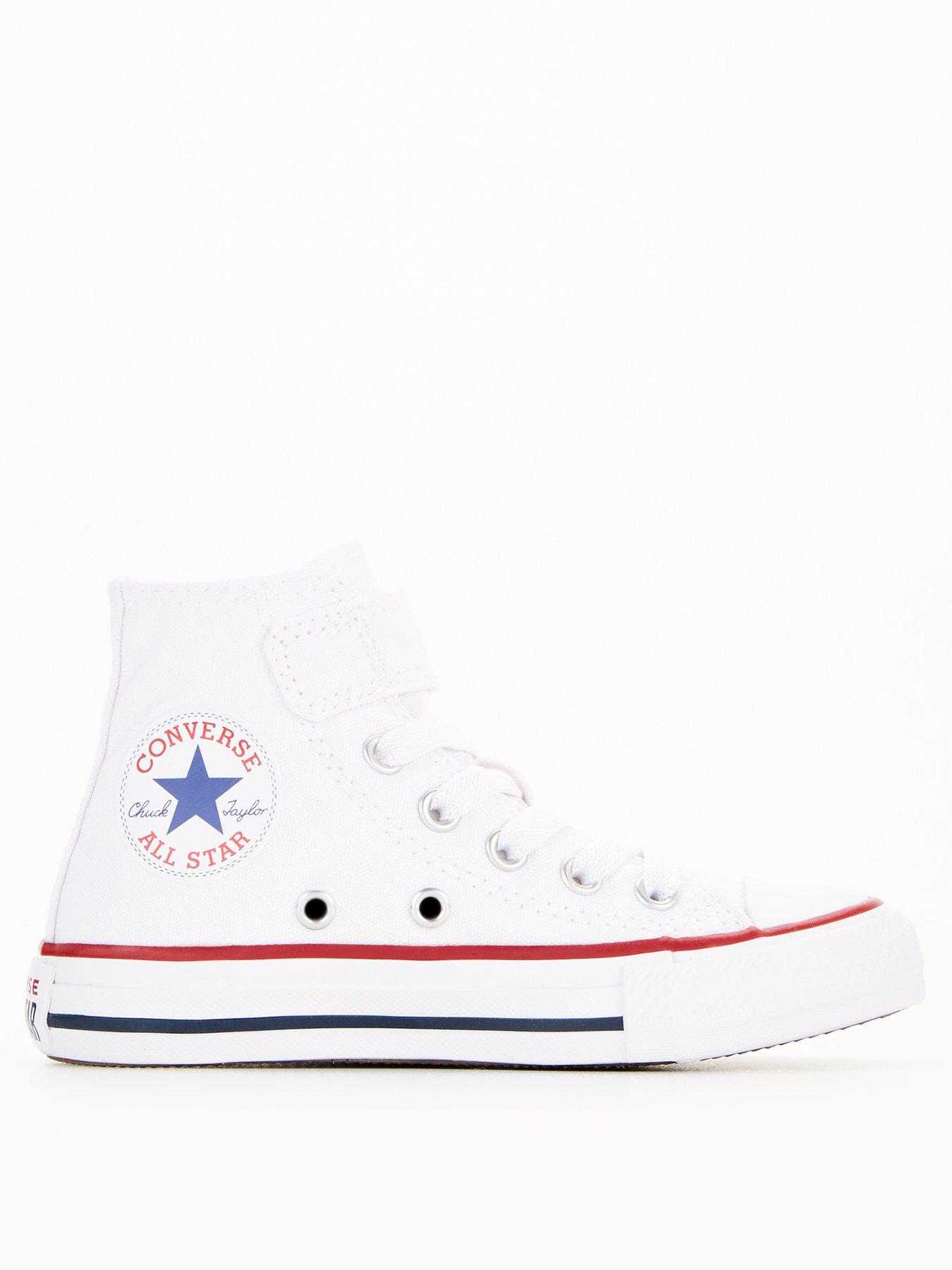 Converse Kids Easy-on Velcro Hi Top Trainers - White
