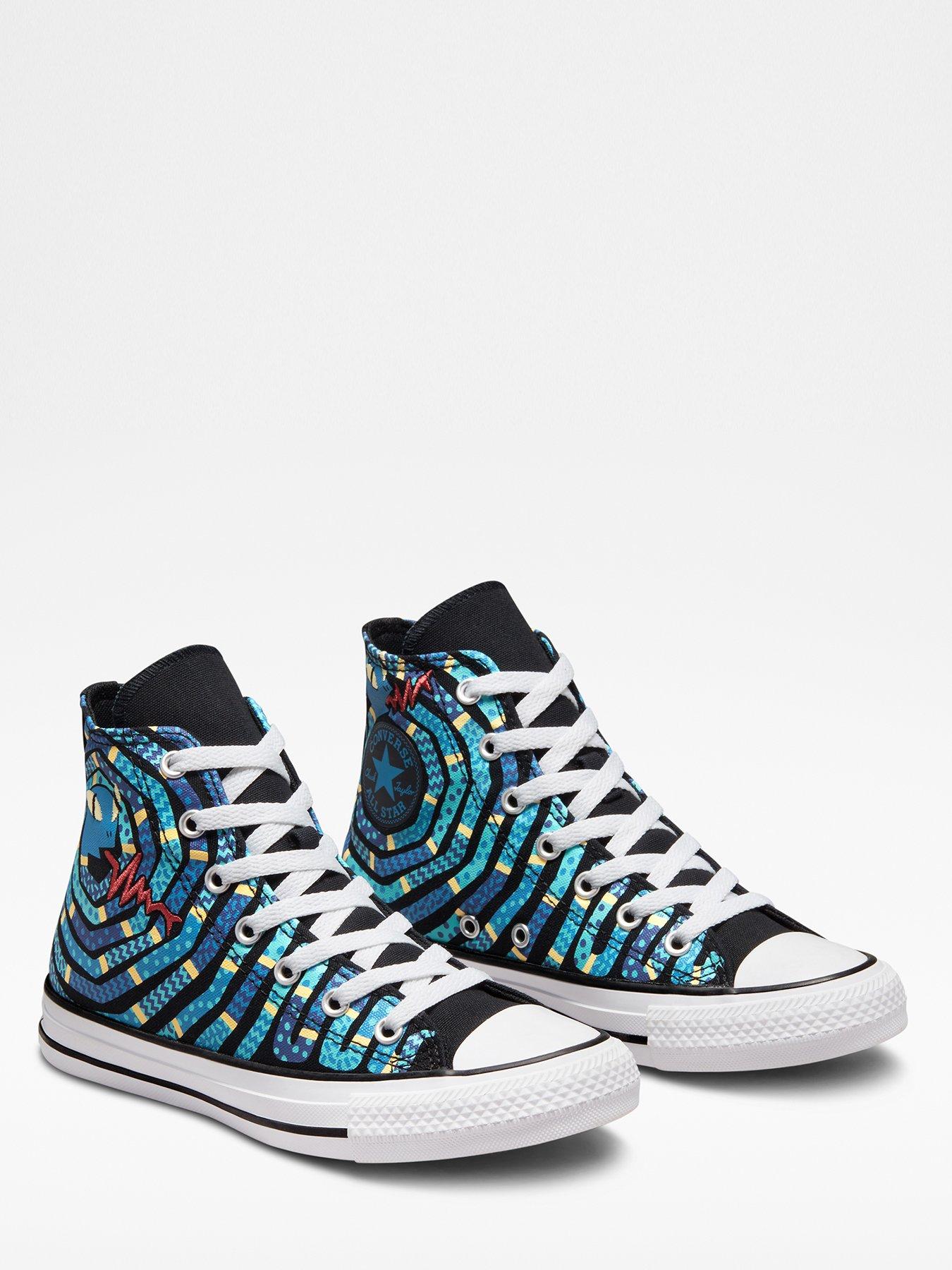 Converse Chuck Taylor All Star Snake Print Junior Hi Top Trainers ...