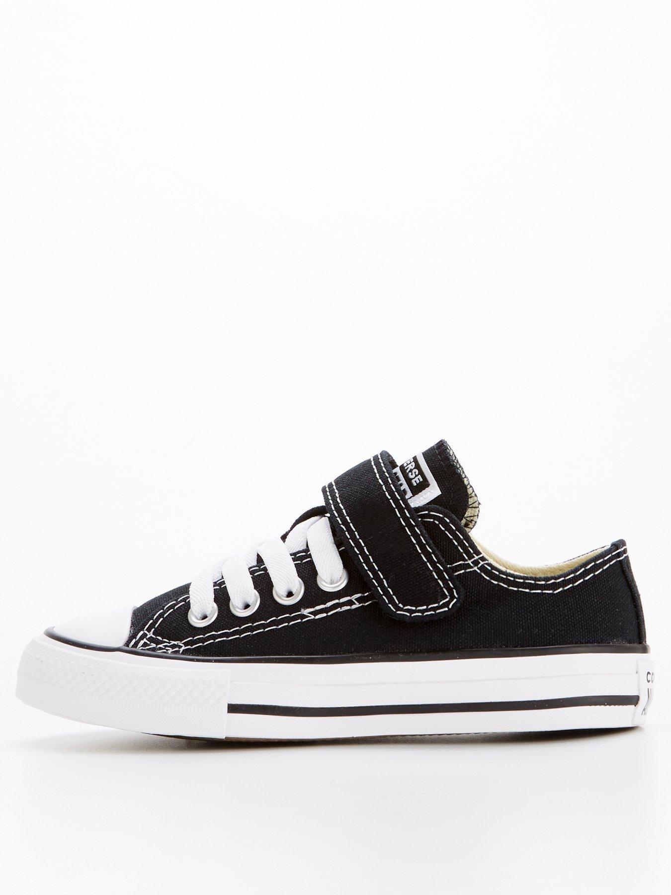undefined Kids Easy-On Velcro Ox Trainers - Black