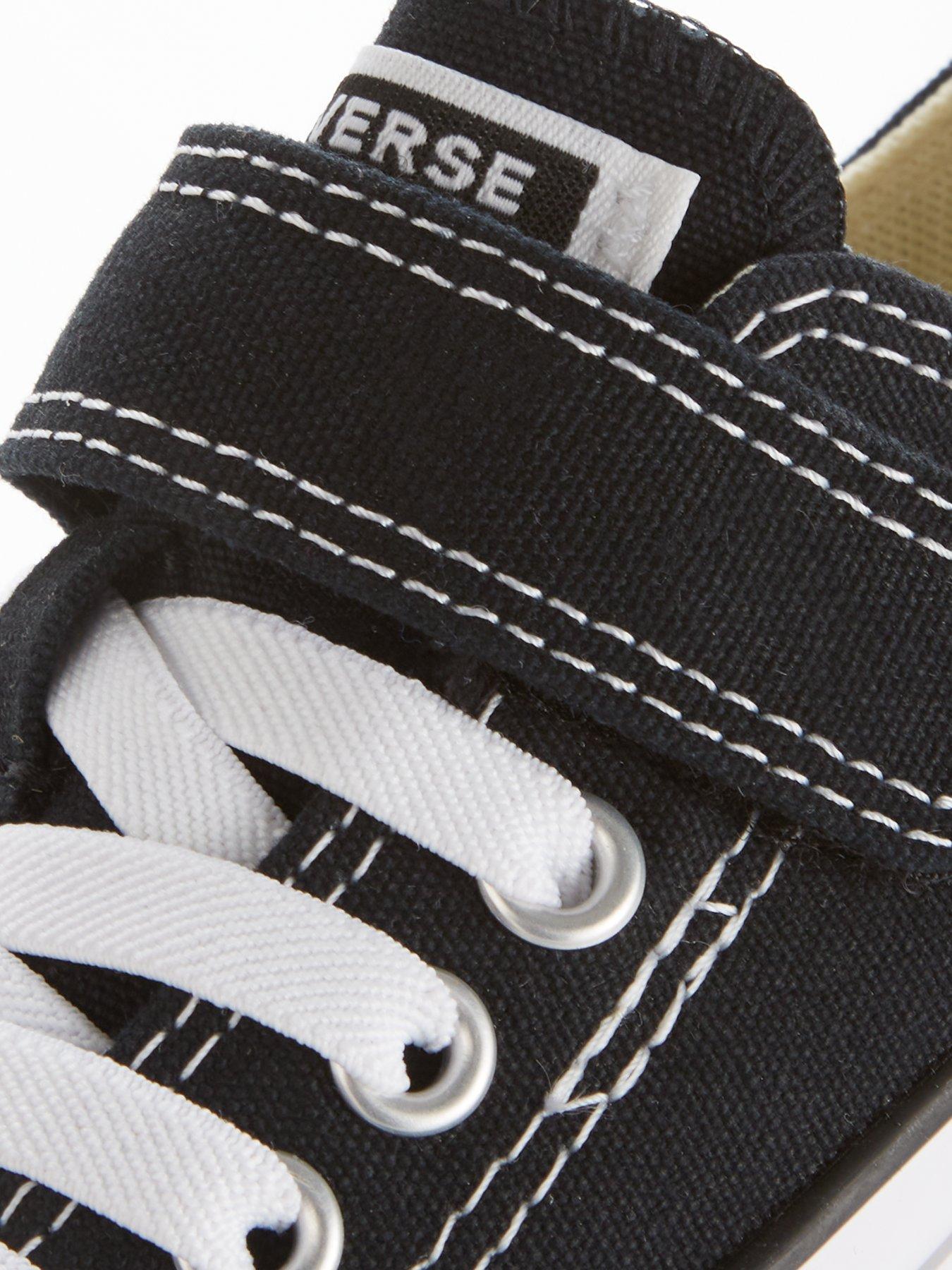 Black converse velcro best sale