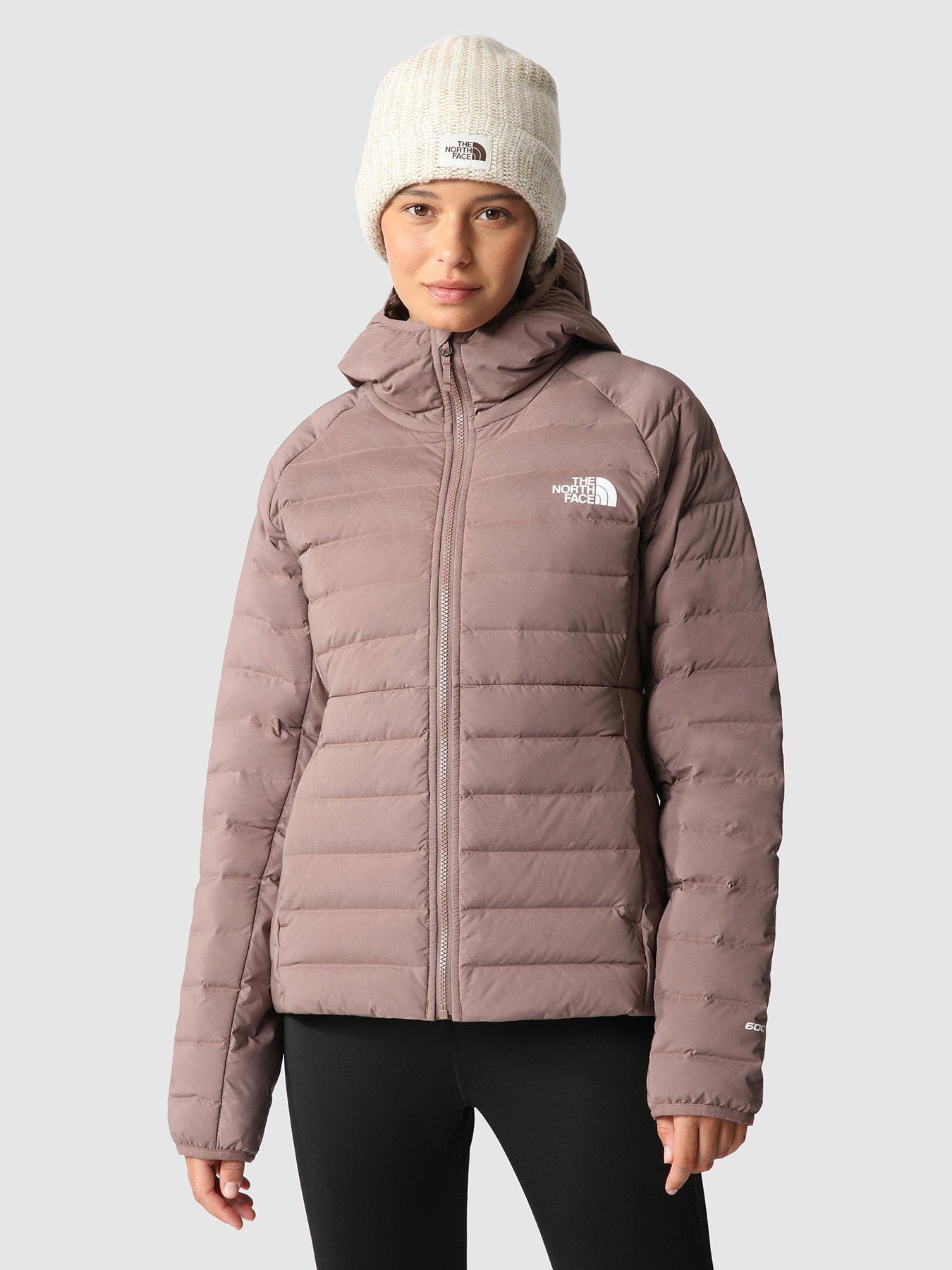 THE NORTH FACE Belleview Stretch Down Hoodie Jacket - Taupe | very.co.uk