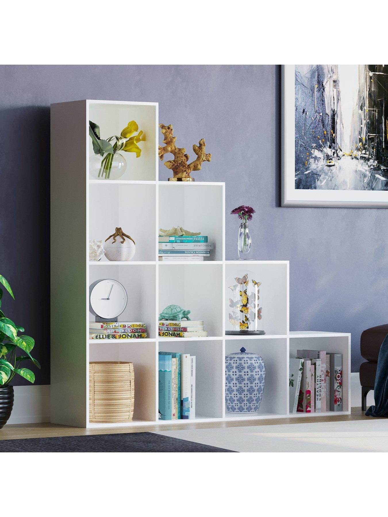 Product photograph of Vida Designs Durham 10 Cube Staircase Storage Unit - White from very.co.uk