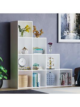 Product photograph of Vida Designs Durham 10 Cube Staircase Storage Unit - White from very.co.uk