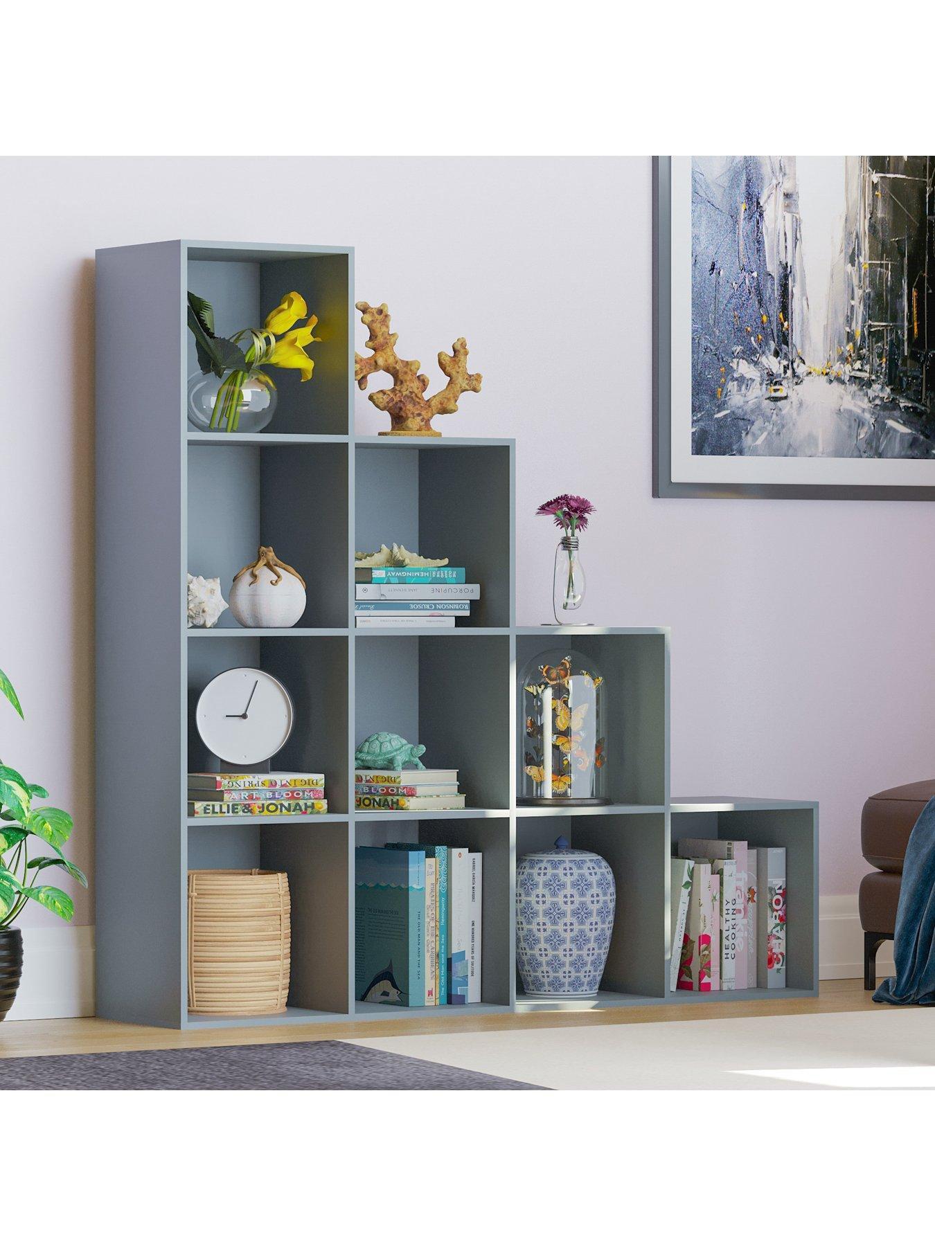 Product photograph of Vida Designs Durham 10 Cube Staircase Storage Unit - Grey from very.co.uk