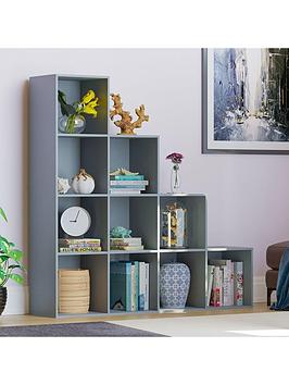 Product photograph of Vida Designs Durham 10 Cube Staircase Storage Unit - Grey from very.co.uk