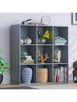 Product photograph of Vida Designs Durham 3 X 3 Cube Storage Unit - Grey from very.co.uk