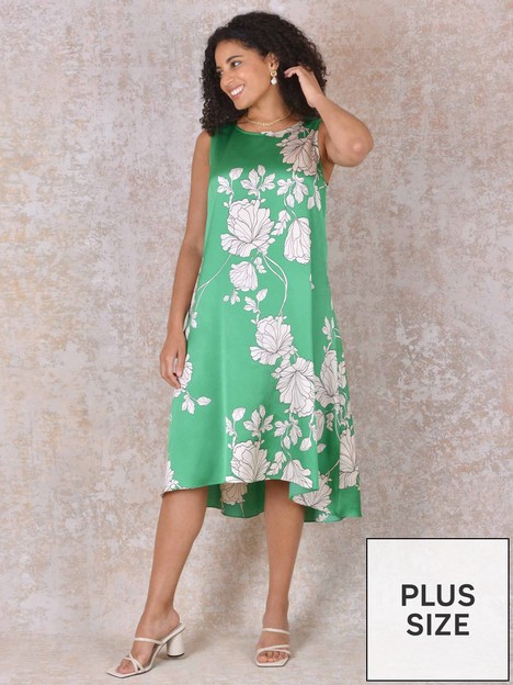 live-unlimited-green-floral-swing-dress