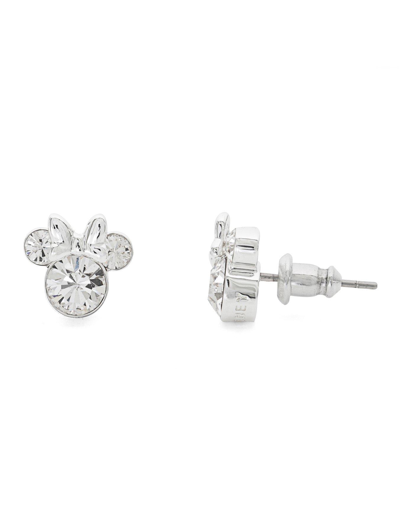 Image 2 of 4 of Disney Minnie Silver Plated Birthstone Stud Earrings