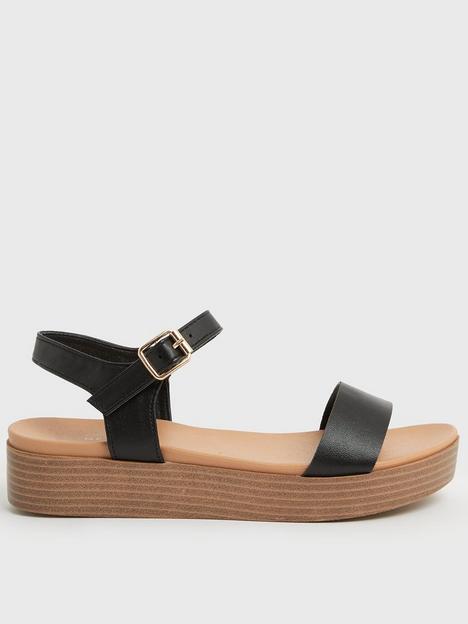 new-look-leather-look-2-part-flatform-sandals-black
