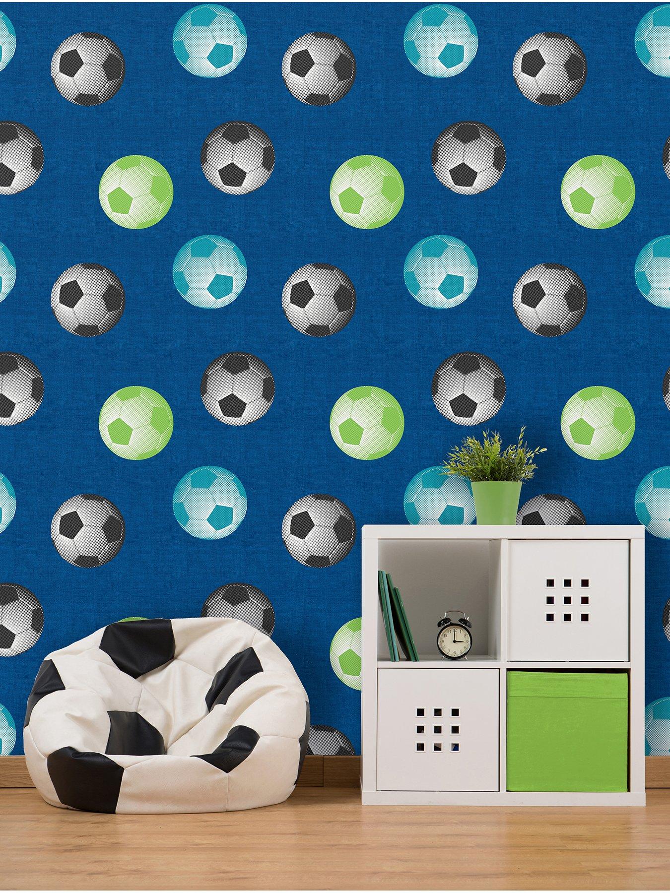 Product photograph of Catherine Lansfield Football Wallpaper from very.co.uk