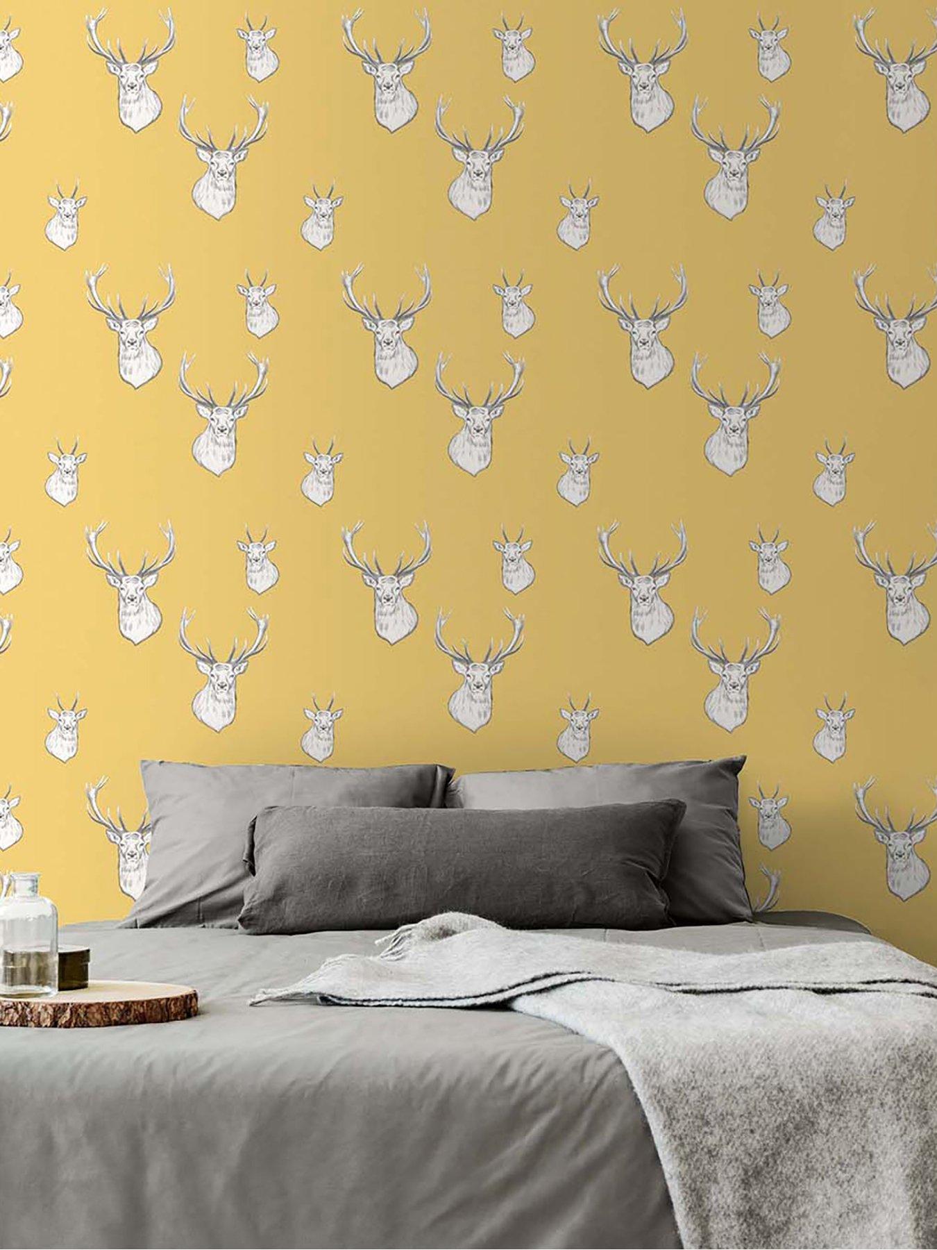 Product photograph of Catherine Lansfield Stag Wallpaper from very.co.uk