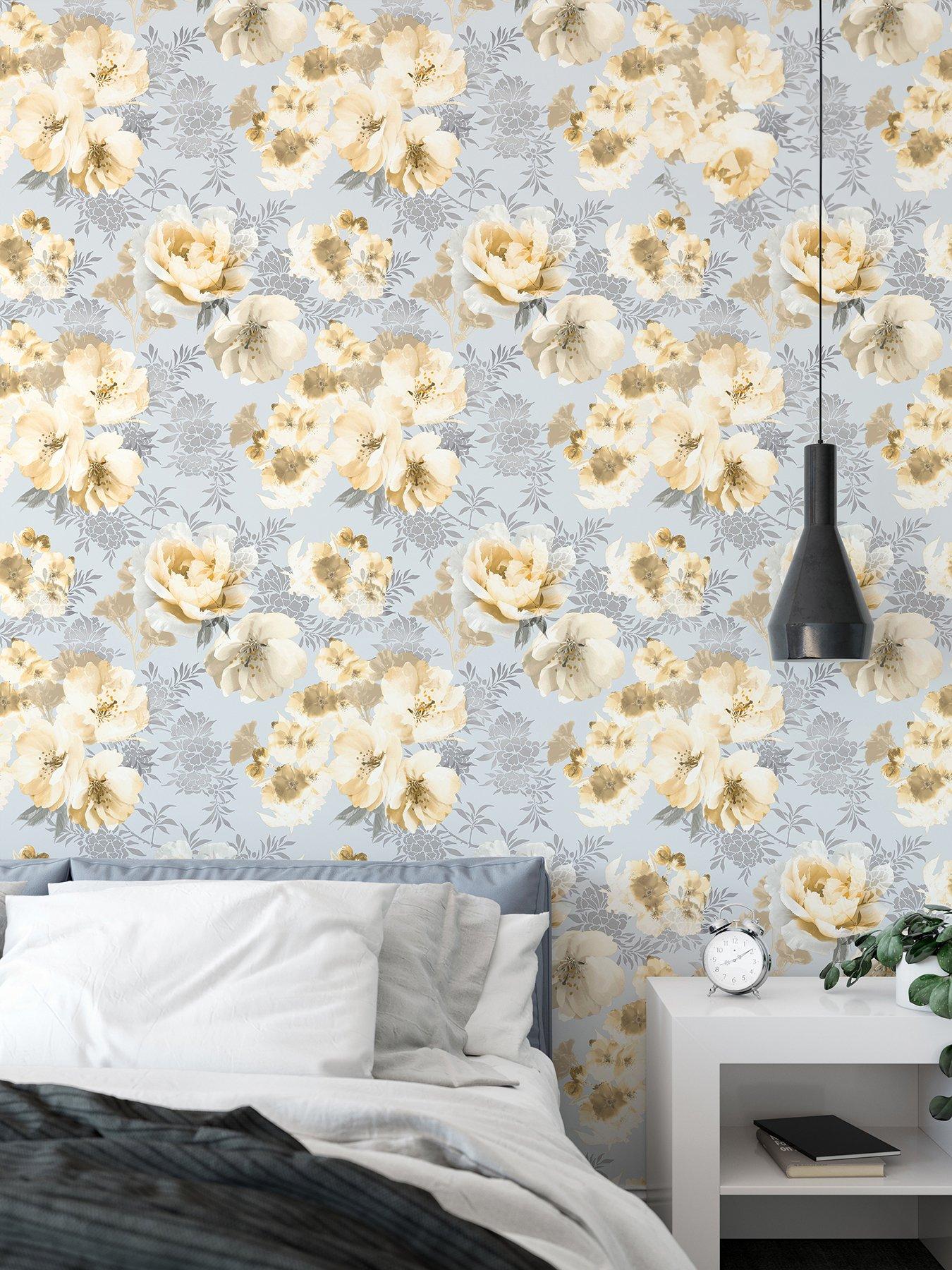 Product photograph of Catherine Lansfield Dramatic Floral Wallpaper from very.co.uk