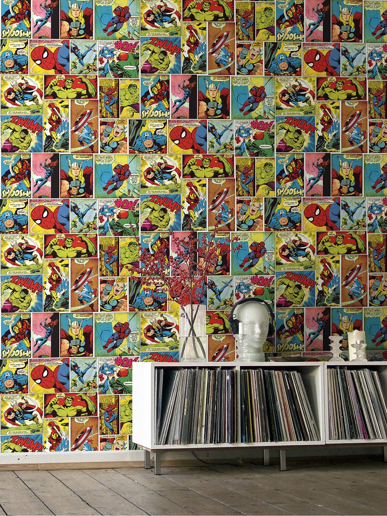 Image 1 of 2 of Marvel Comic Strip Wallpaper