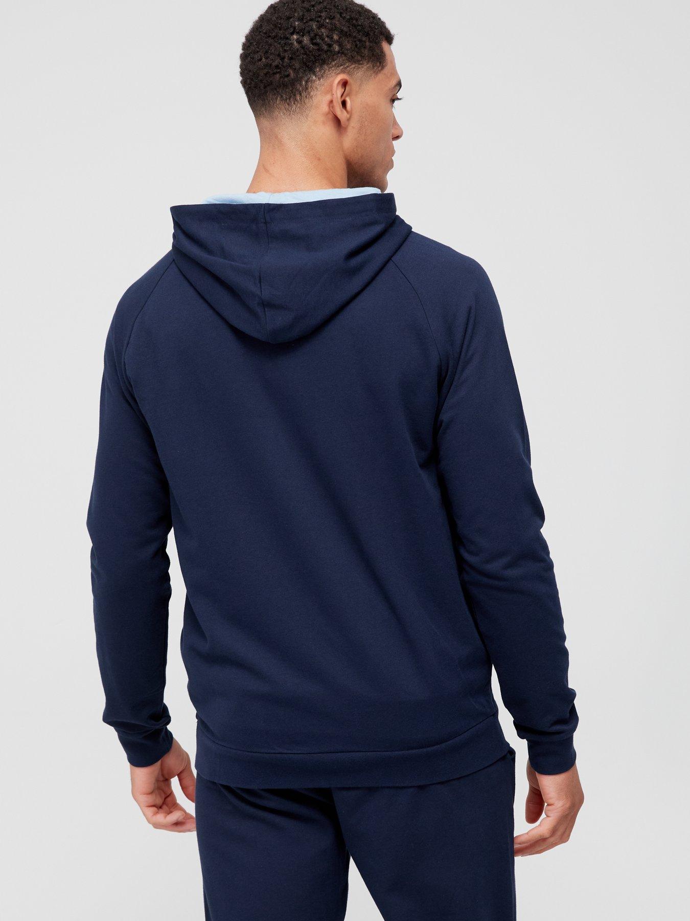 BOSS Bodywear Authentic Lounge Zip Thru Hoodie - Dark Blue | very.co.uk