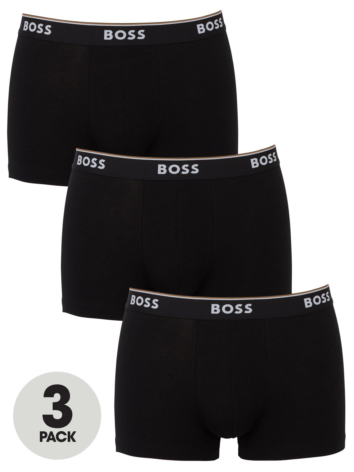 Versace 3-Pack Iconic Low-Rise Men's Boxer Trunks, Black/White/Navy