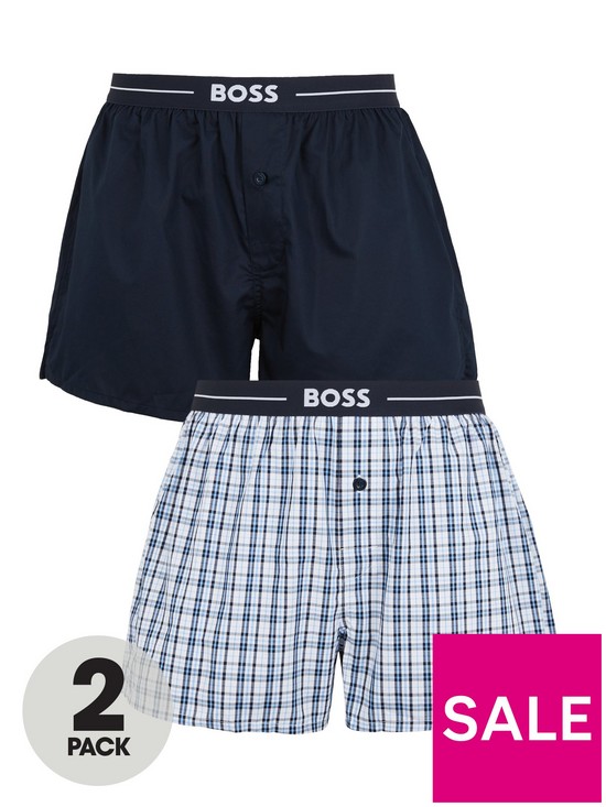 front image of boss-bodywear-2-pack-woven-boxer-multi