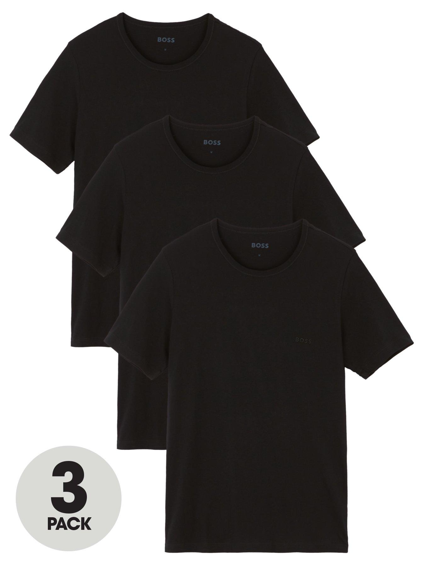 BOSS Bodywear 3 Pack Classic Crew T-Shirt - Black | very.co.uk