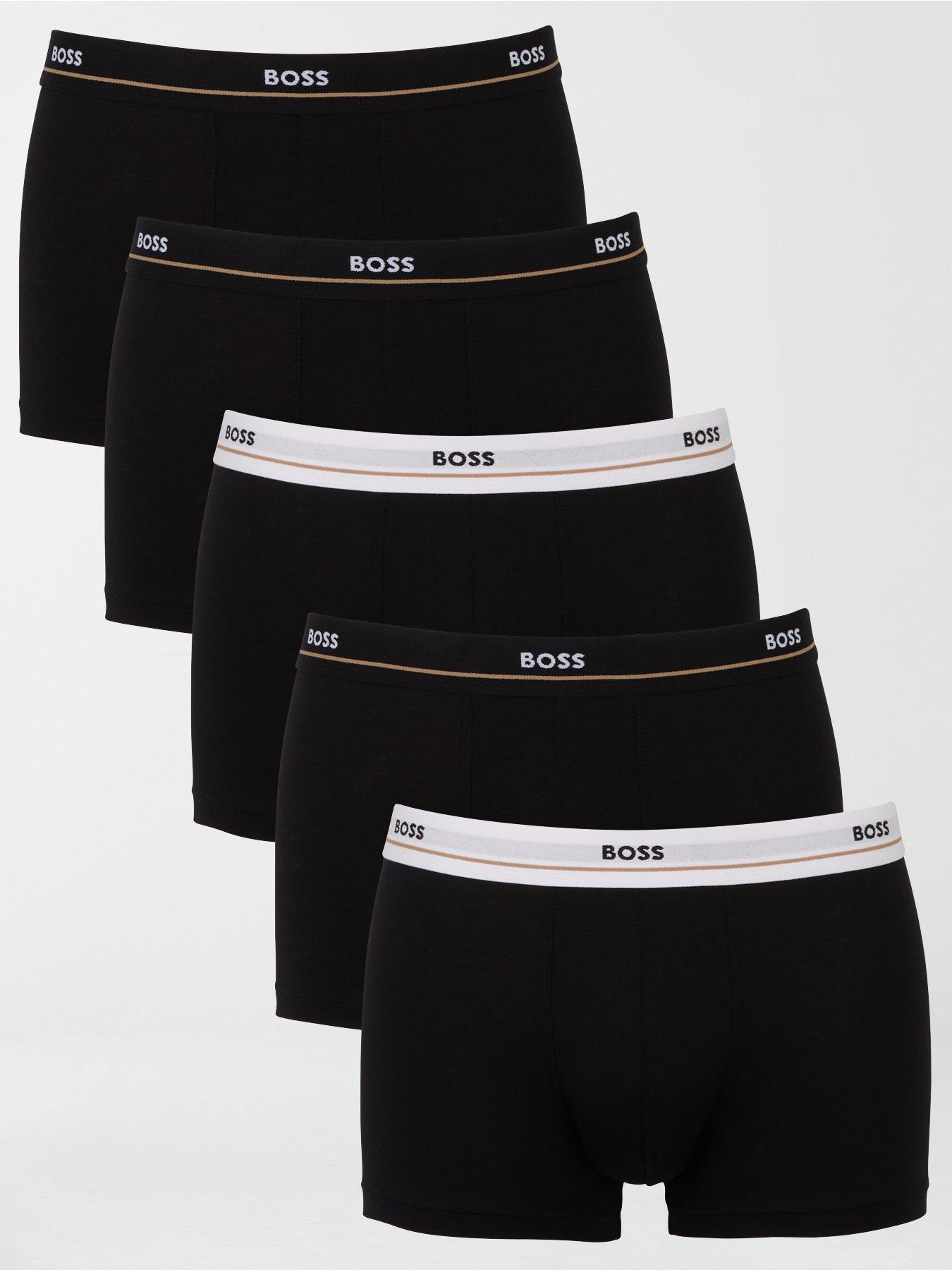 BOSS 5 Pack Essential Trunks - Black