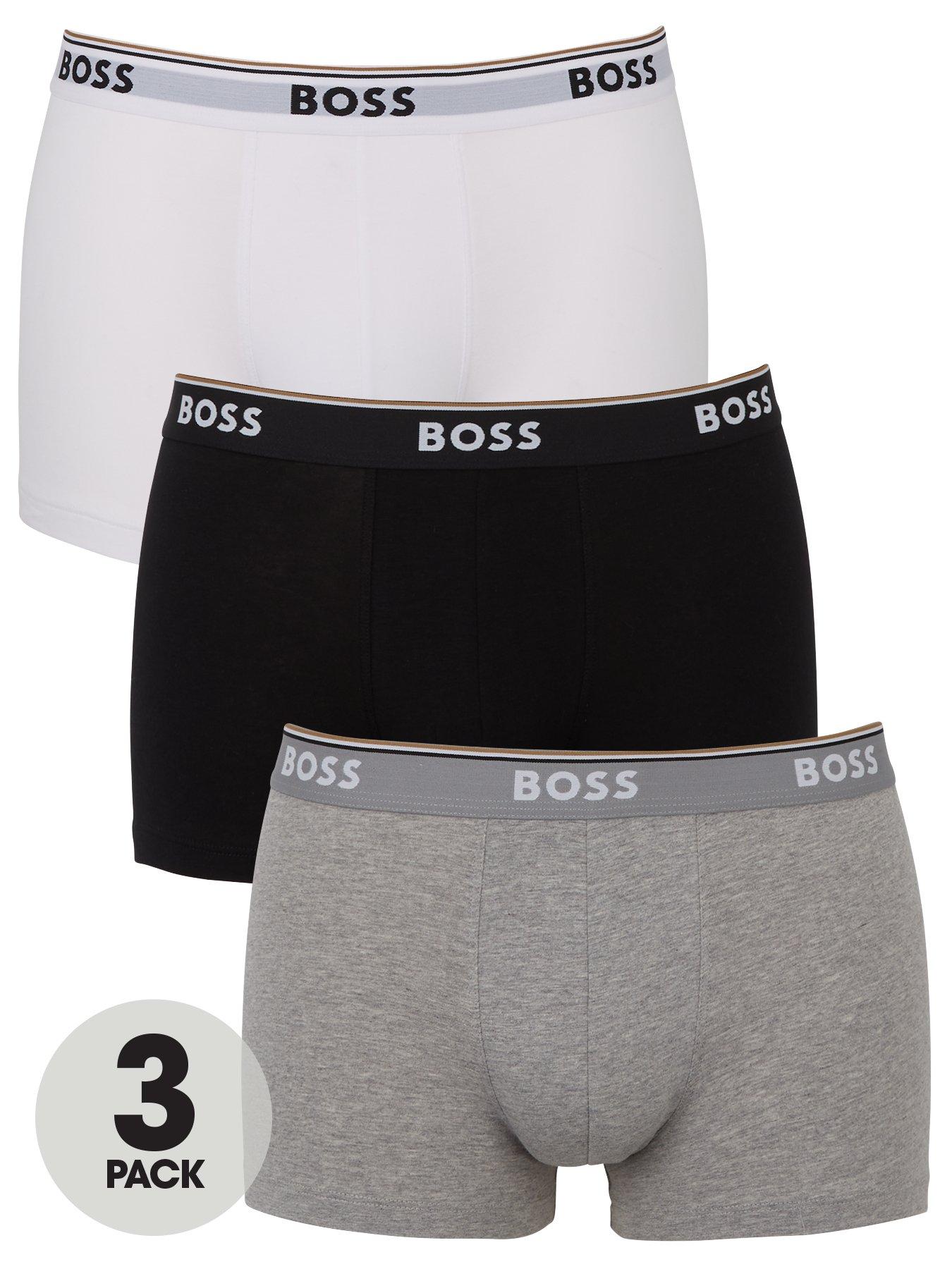 BOSS Bodywear 3 Pack Power Boxer Briefs - Black/White/Grey | very.co.uk