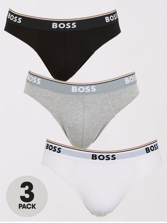 front image of boss-bodywear-3-pack-power-briefs-blackwhitegrey