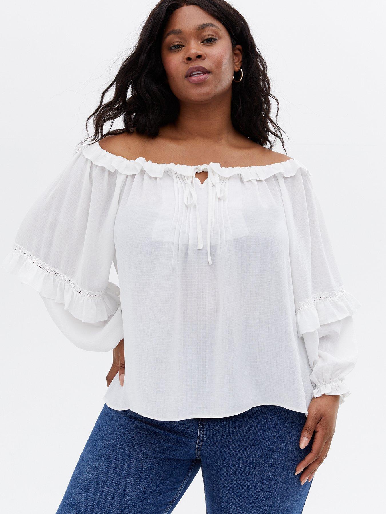 New look outlet white bardot top